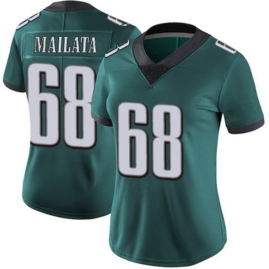 Women Philadelphia Eagles Jordan Mailata #68 Green Vapor Limited