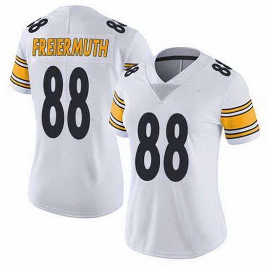 Women Pittsburgh Steelers Pat Freiermuth #88 White Vapor Limited