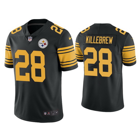 Men Pittsburgh Steelers Miles Killebrew #28 Black Rush Football 