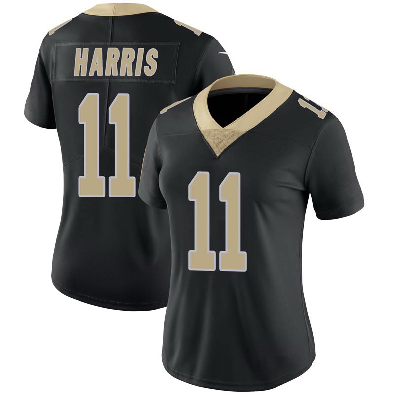 Women New Orleans Saints Deonte Harris #11 Black Vapor Limited S