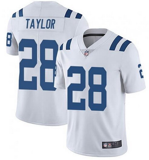 Youth Nike Colts 28 Jonathan Taylor White Men Stitched NFL Vapor Untouchable Limited Jersey