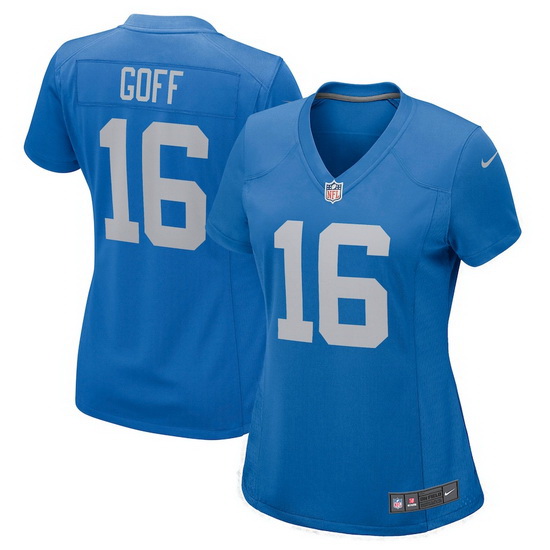Women Detroit Lions Jared Goff #16 Blue Vapor Limited Stitched N