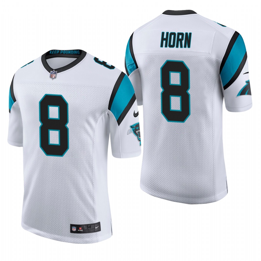 Youth Carolina Panthers #8 Jaycee Horn White Stitched Football Limited Jersey