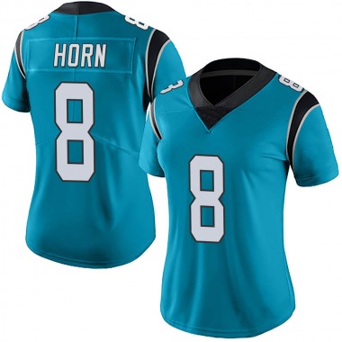 Women Carolina Panthers #8 Jaycee Horn Blue Stitched Football Li