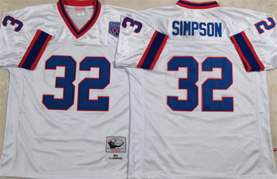 Men Buffalo Bills 32 SIMPSON White Stitched jersey