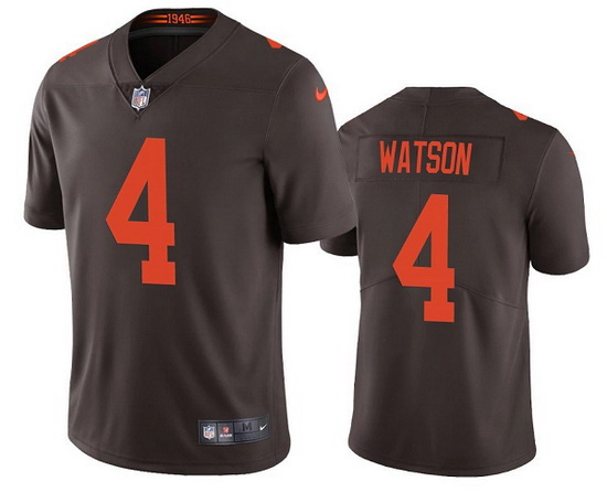 Men Cleveland Browns 4 Deshaun Watson Brown Color Rush Vapor Untouchable Limited Stitched jersey