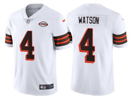 Men Cleveland Browns 4 Deshaun Watson White 1946 Collection Vapor Untouchable Limited Stitched jerse