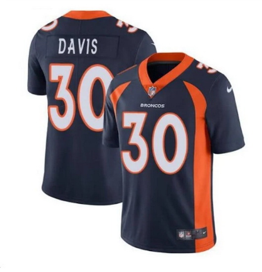 Men Denver Broncos 30 Terrell Davis Navy Vapor Untouchable Limited Stitched jersey