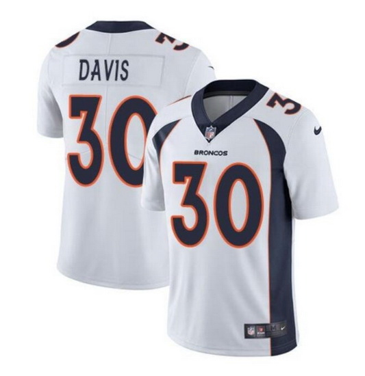 Men Denver Broncos 30 Terrell Davis White Vapor Untouchable Limited Stitched jersey