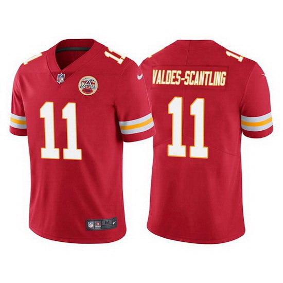 Men Kansas City Chiefs 11 Marquez Valdes Scantling Red Vapor Untouchable Limited Stitched Football j