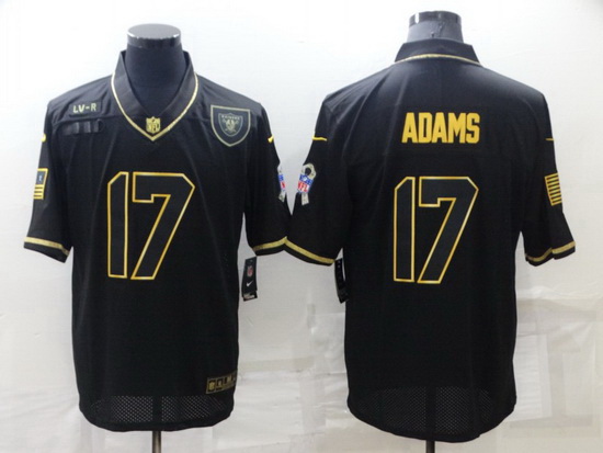 Men Las Vegas Raiders 17 Davante Adams Black Gold Salute To Serv