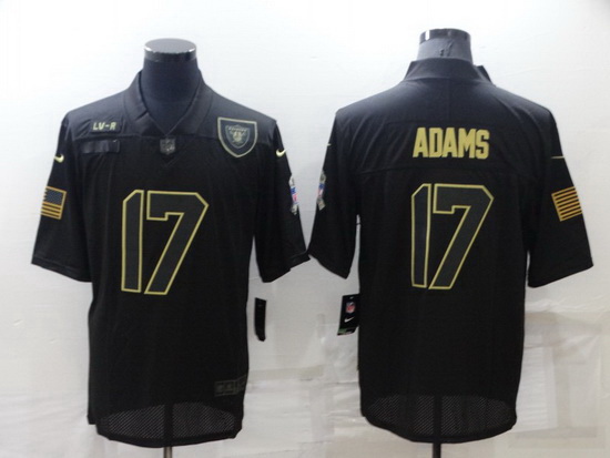 Men Las Vegas Raiders 17 Davante Adams Black Salute To Service L