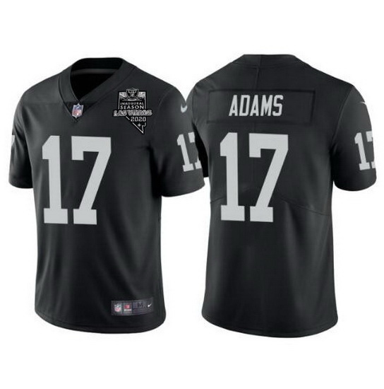 Men Las Vegas Raiders 17 Davante Adams Black With 2020 Inaugural Season Patch Vapor Limited Stitched