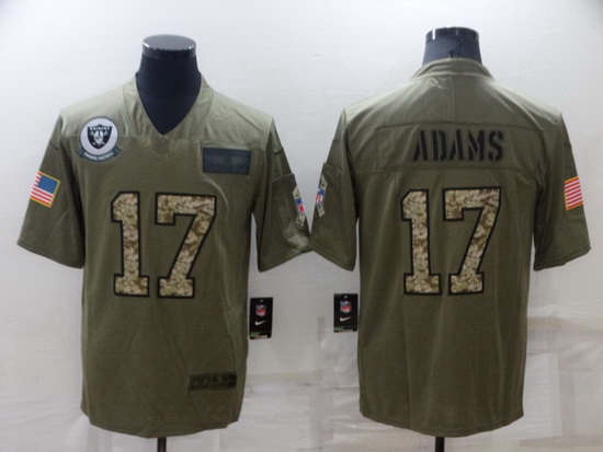 Men Las Vegas Raiders 17 Davante Adams Olive Camo Salute To Service Limited Stitched jersey