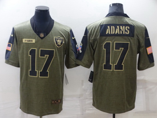 Men Las Vegas Raiders 17 Davante Adams Olive Salute To Service Limited Stitched jersey