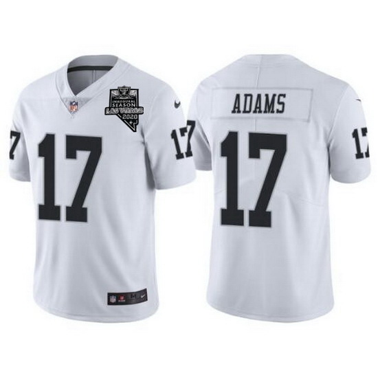 Men Las Vegas Raiders 17 Davante Adams White With 2020 Inaugural Season Patch Vapor Limited Stitched