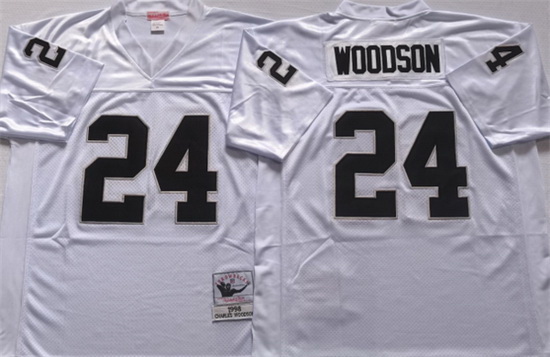 Men Las Vegas Raiders 24 Charles Woodson White Limited Stitched 