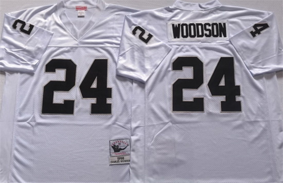 Men Las Vegas Raiders 24 Charles Woodson White Limited Stitched jersey