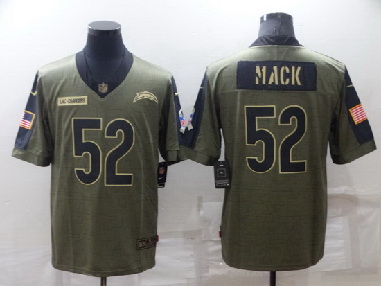 Men Los Angeles Chargers 52 Khalil Mack Olive Salute To Service Limited Stitched jersey