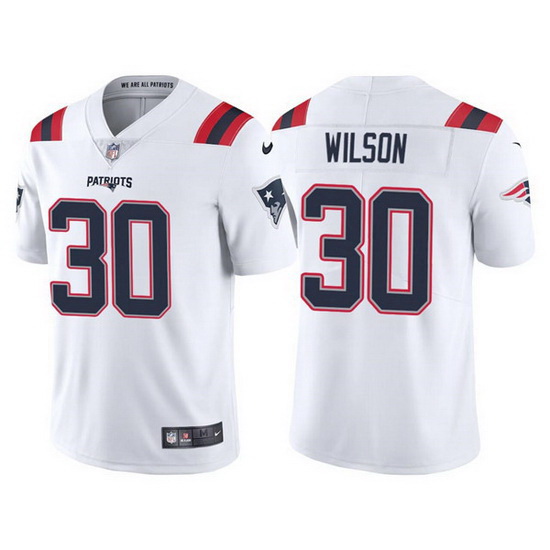 Men New England Patriots 30 Mack Wilson White Vapor Untouchable Limited Stitched jersey