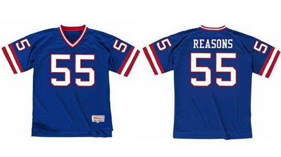 Men New York Giants 55 Gary Reasons Blue Stitched jersey