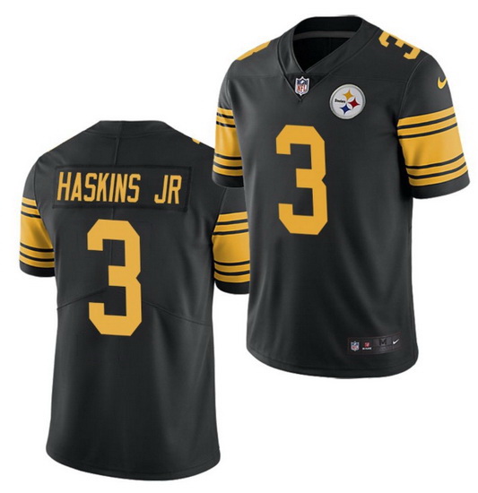 Men Pittsburgh Steelers 3 Dwayne Haskins Jr  Black Color Rush Li