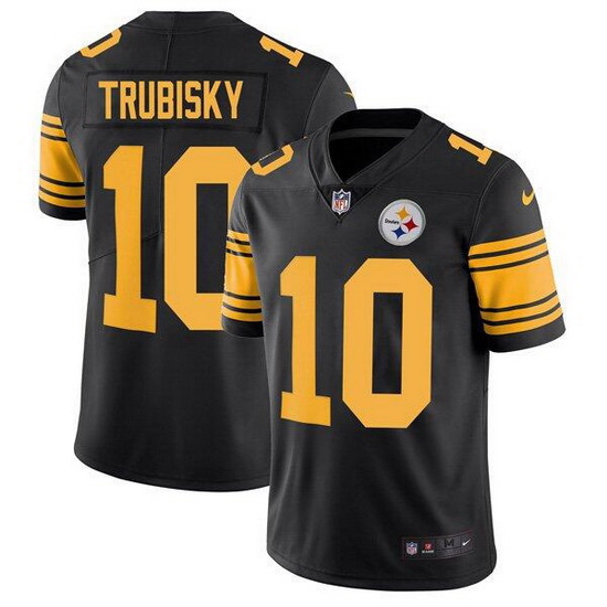 Men Pittsburgh Steelers 10 Mitchell Trubisky Black Color Rush Li