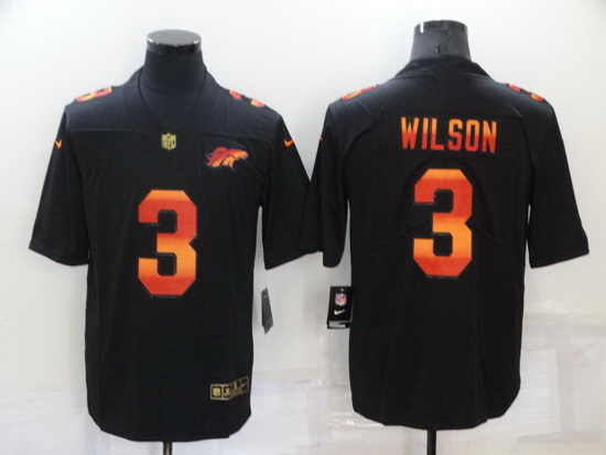 Men Denver Broncos 3 Russell Wilson Black Fashion Limited Stitched jersey