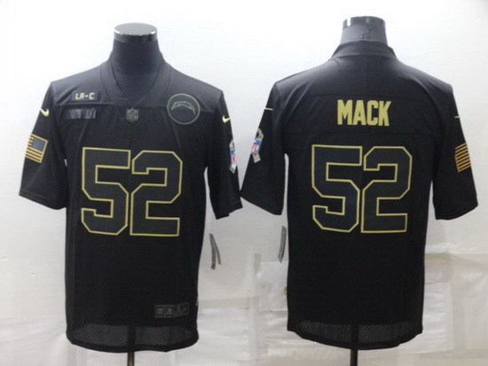 Men Los Angeles Chargers 52 Khalil Mack Black Salute To Service Limited Stitched jersey