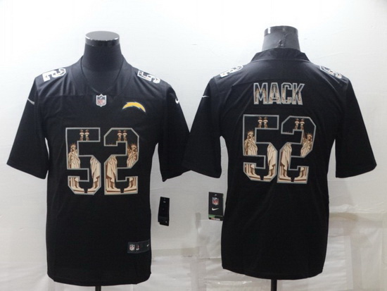 Men Los Angeles Chargers 52 Khalil Mack Black Statue Of Liberty Limited Stitched jersey