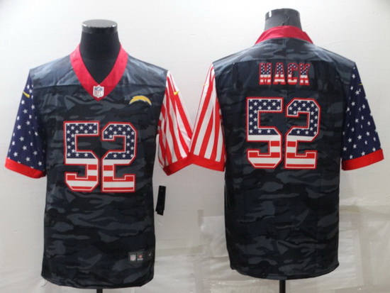 Men Los Angeles Chargers 52 Khalil Mack Camo USA Flag Limited Stitched jersey