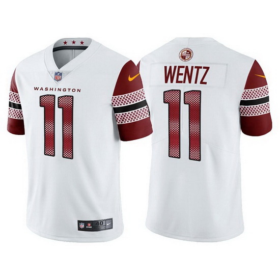 Men Washington Commanders 11 Carson Wentz 2022 White Vapor Untou