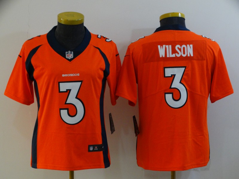 Women's Denver Broncos #3 Russell Wilson Orange 2022 Vapor Untouchable Stitched NFL Nike Limited Jer