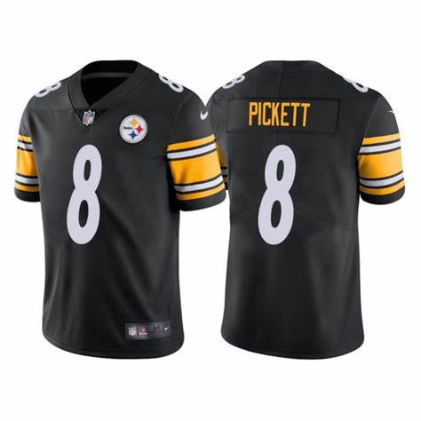 Men's Pittsburgh Steelers 8 Kenny Pickett 2022 NFL Draft Black Vapor Limited Jersey