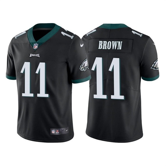 Men Philadelphia Eagles 11 A  J  Brown Black Vapor Untouchable Limited Stitched Jersey