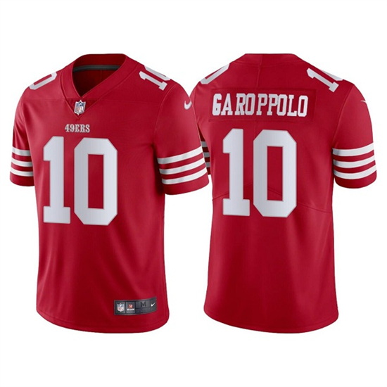 Men San Francisco 49ers 10 Jimmy Garoppolo 2022 New Scarlet Vapor Untouchable Stitched Football Jers