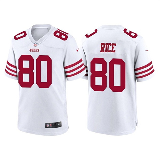 Men San Francisco 49ers 80 Jerry Rice 2022 New White Stitched Game Jersey