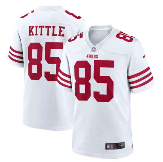 Men San Francisco 49ers 85 George Kittle 2022 New White Stitched Game Jersey