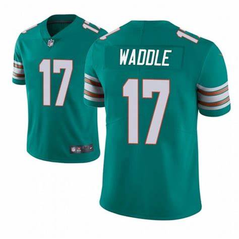 Men Miami Dolphins #17 Jaylen Waddle Vapor Untouchable Stitched Jersey