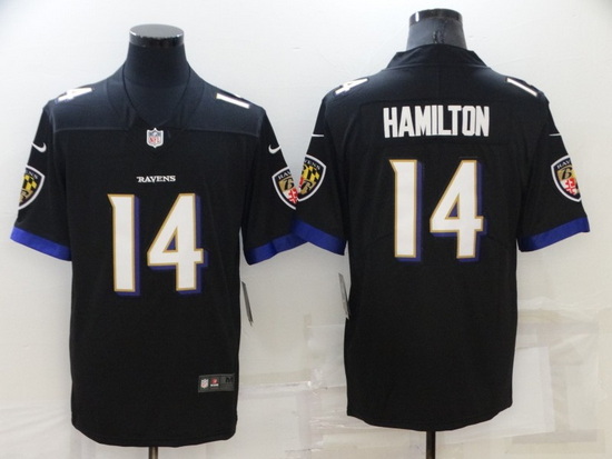 Men Baltimore Ravens 14 Kyle Hamilton Black Vapor Untouchable Limited Stitched jersey