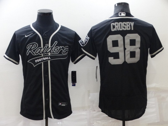 Men Las Vegas Raiders 98 Maxx Crosby Black Flex Base Stitched jersey