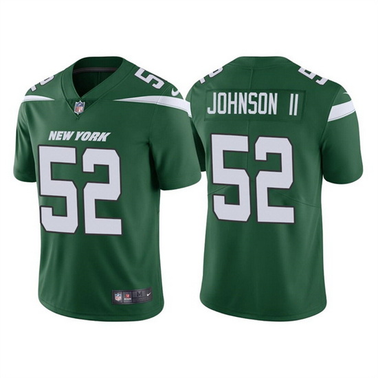 Men New York Jets 52 Jermaine Johnson II 2022 Green Vapor Untouchable Limited Stitched jersey