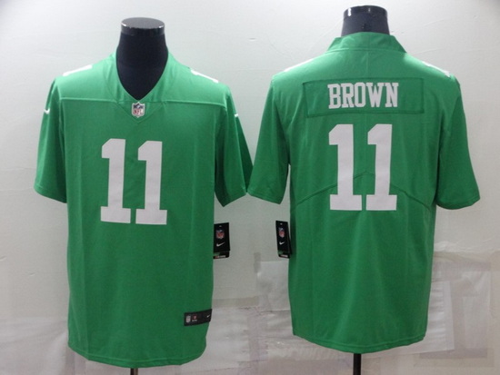 Men Philadelphia Eagles 11 A J Brown Green Vapor Untouchable Limited Stitched jersey