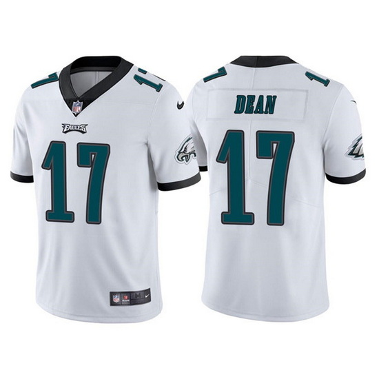 Men Philadelphia Eagles 17 Nakobe Dean White Vapor Untouchable Limited Stitched jersey