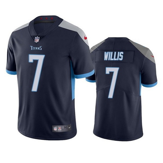 Men Tennessee Titans 7 Malik Willis Navy Vapor Untouchable Stitched jersey