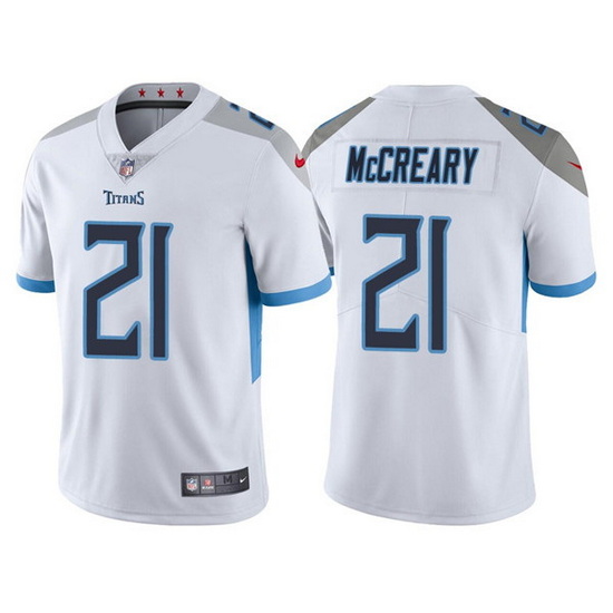 Men Tennessee Titans 21 Roger McCreary White Vapor Untouchable Stitched jersey