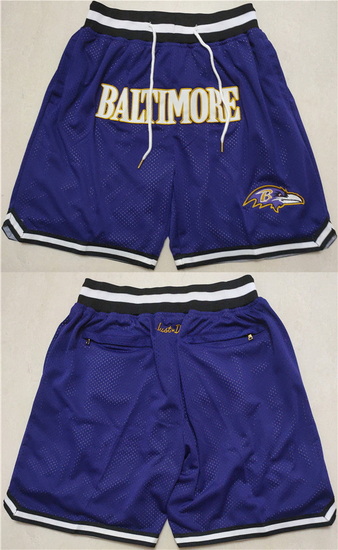 Men Baltimore Ravens Purple Shorts Run Small