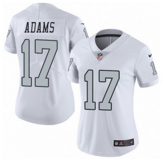 Women Las Vegas Raiders 17 Davante Adams White Color Rush Limited Stitched Jersey