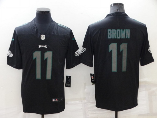 Men Philadelphia Eagles 11 A J Brown Black Impact Limited Stitched Jerse