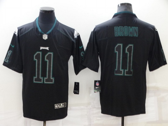 Men Philadelphia Eagles 11 A J Brown Lights Out Black Color Rush Limited Stitched Jerse